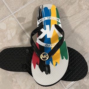 Michael Kors Multi Colored Flip Flops